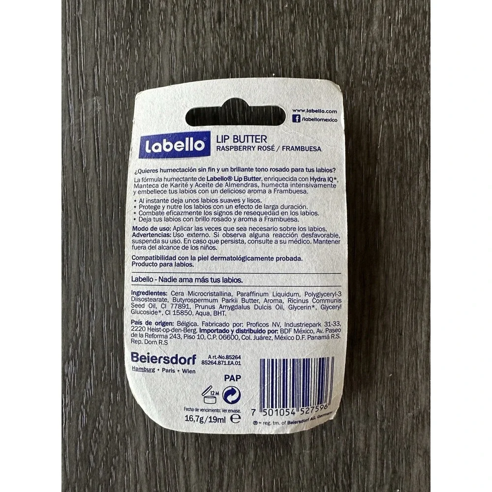 Labello Lip Butter Tin.‎ Raspberry Rose. New Sealed Original Packaging. 19ml